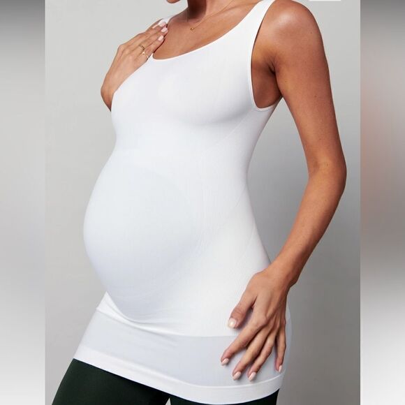 BLANQI Everyday Maternity Support White Tanktop Sz L - Picture 4 of 7